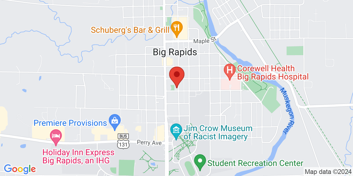 Map of Big Rapids Community Library